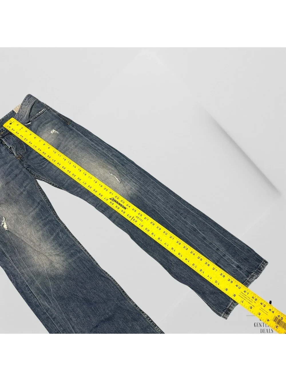 Diesel Jeans Mens 33x33 Blue Viker Washed Out Faded Denim Pants 0806L Altered
